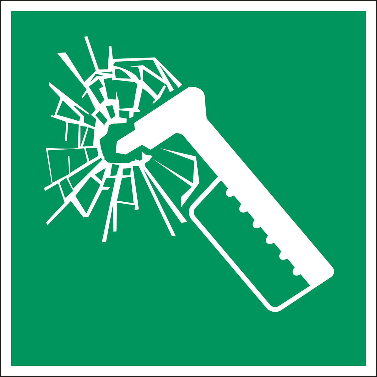 BRADY - Segnale di sicurezza ISO - Martello frangivetro 400x400mm.