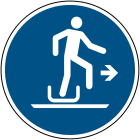 BRADY - Segnaletica di sicurezza ISO - Scendere dalla slitta dalla parte destra M/M051/NT/PE-DIA200-1 - 1 SEGNALE.