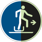 BRADY - Segnaletica di sicurezza ISO - Scendere dalla slitta dalla parte destra - M051 - Pholumc - Diametro 200mm - 1 pezzo.