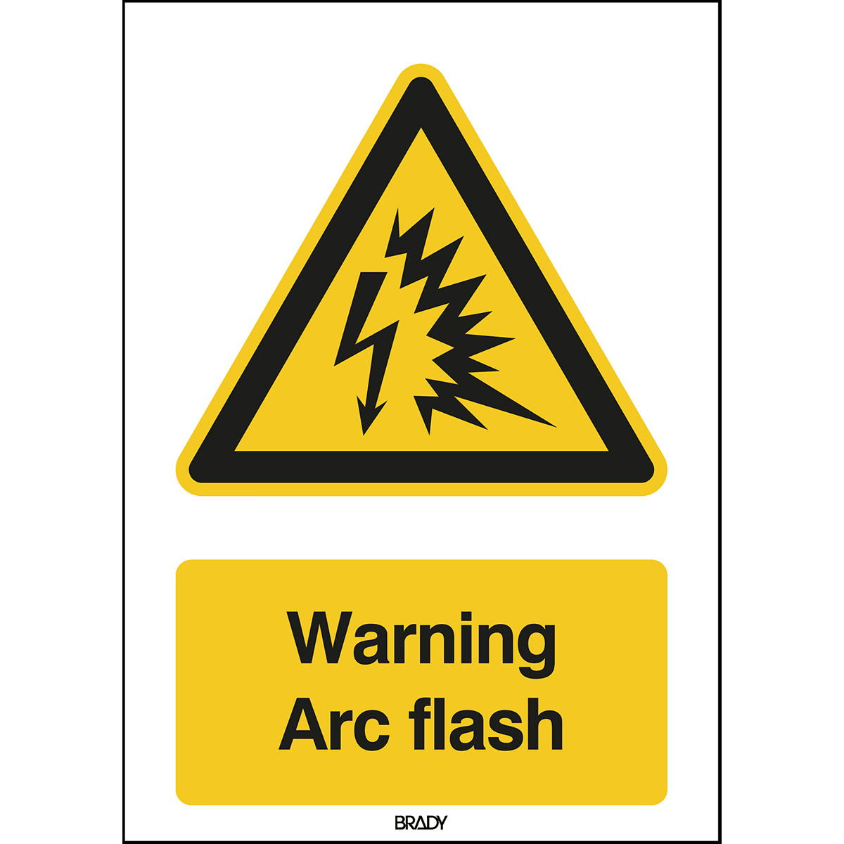BRADY - Segnale in alluminio 297x420 - Segnaletica di sicurezza ISO, Attenzione.
