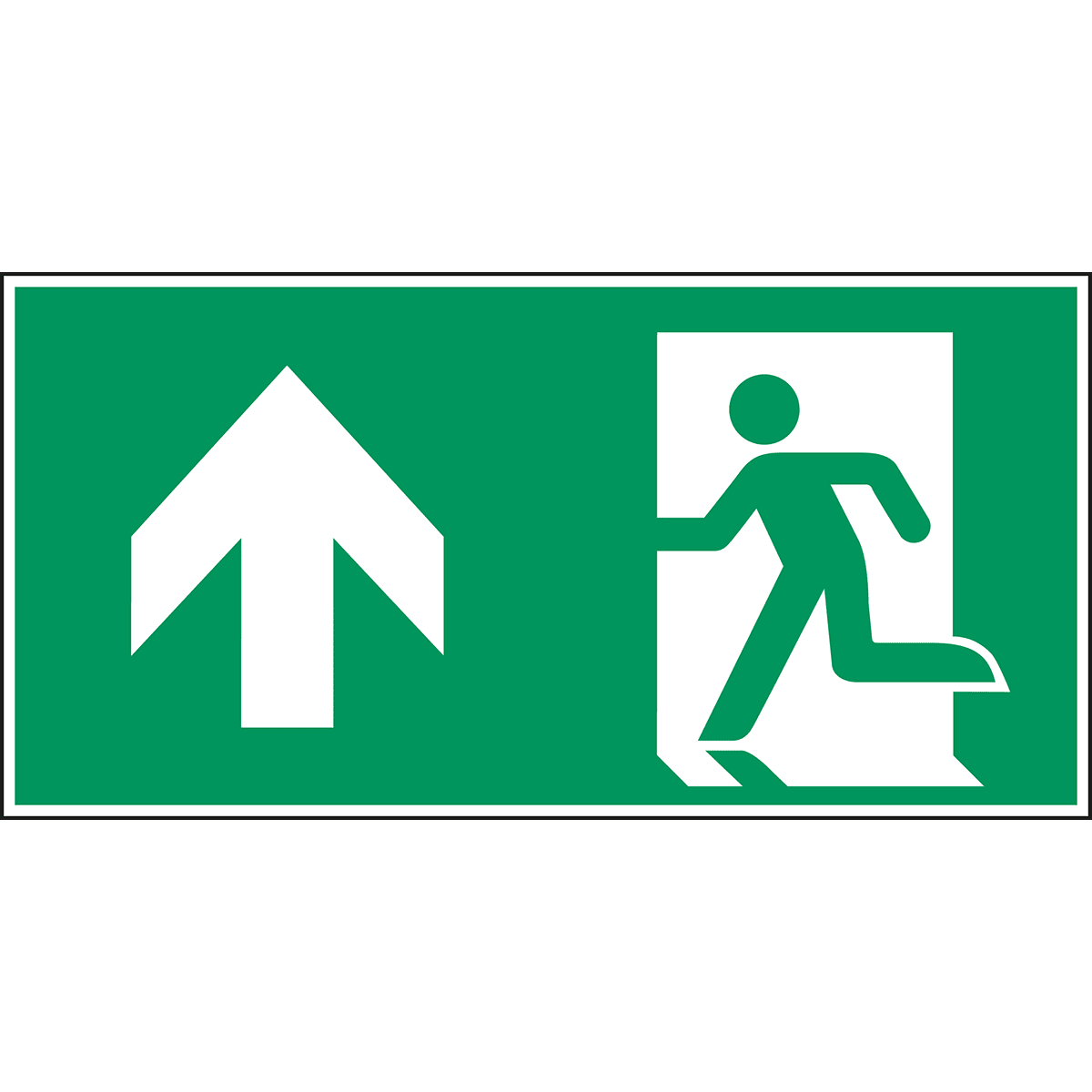 BRADY - E/A0/E001/NT/ALU-297X148-1 Segnaletica di sicurezza ISO Uscita di emergenza a sinistra.