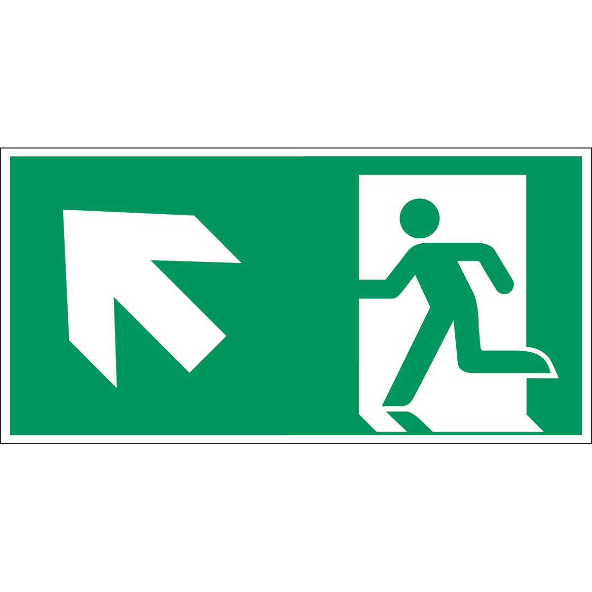 BRADY - E/A315/E001/NT/ALU-297X148-1 Segnaletica di sicurezza ISO Uscita di emergenza a sinistra.