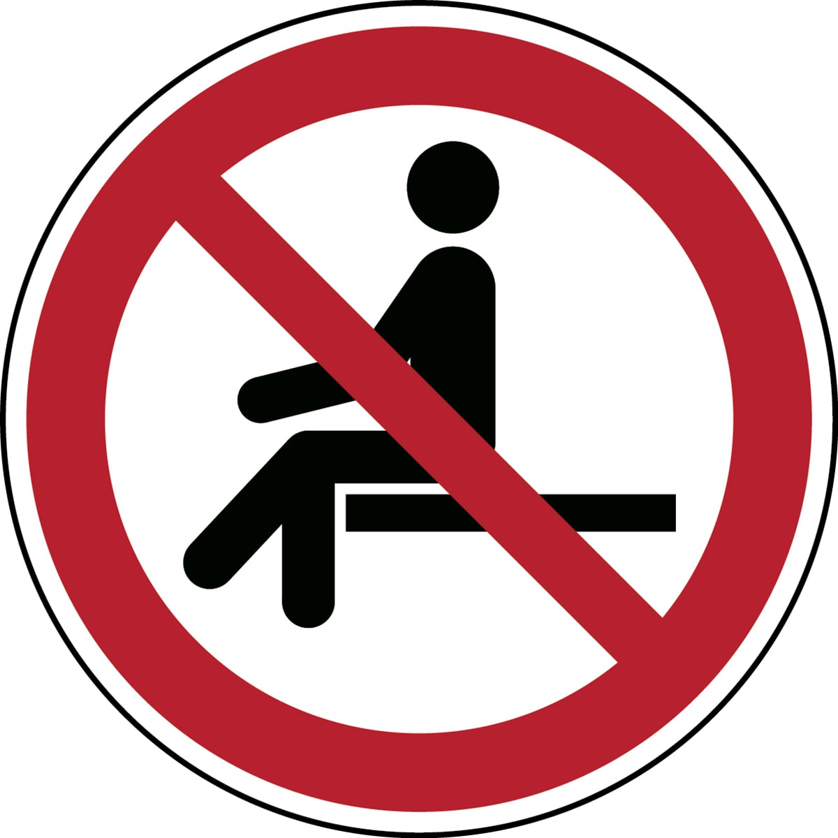 BRADY - Segnale di sicurezza ISO - Vietato sedersi - P/P018/NT/TWM-DIA100-1