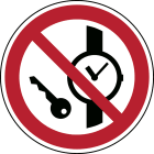 BRADY - Segnale di sicurezza ISO - Vietato l'accesso con orologi o oggetti metallici.