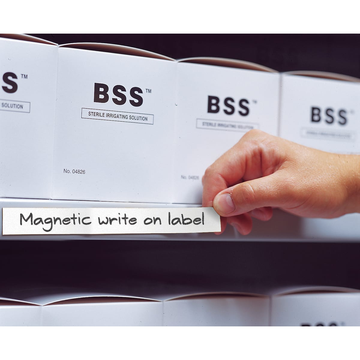 BRADY - Etichette magnetiche scrivibili vuote 26x216mm bianche - 25 pezzi.