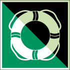 BRADY - Segnaletica di sicurezza ISO - Mezzi di salvataggio in acqua - E/E061/NT/ALU-PHOLUMC-100X100-1 - 1 SEGN.