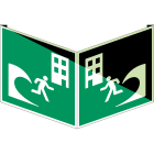 BRADY - Segnaletica - 1 segnale di sicurezza ISO per edificio di evacuazione tsunami.