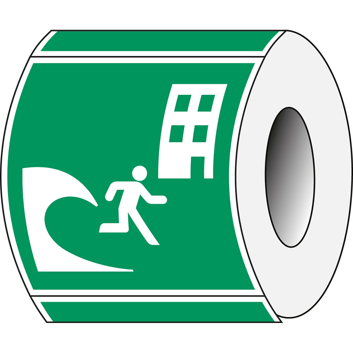 BRADY - Segnaletica di sicurezza ISO –Edificio di evacuazione Tsunami 238685