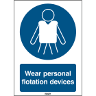 BRADY - Segnaletica di sicurezza ISO Indossare i dispositivi di galleggiamento personali 238790
