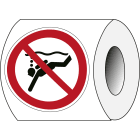 BRADY - Segnaletica di sicurezza ISO - Niente attrezzature subacquee - P/P051/NT/PE-DIA25-250