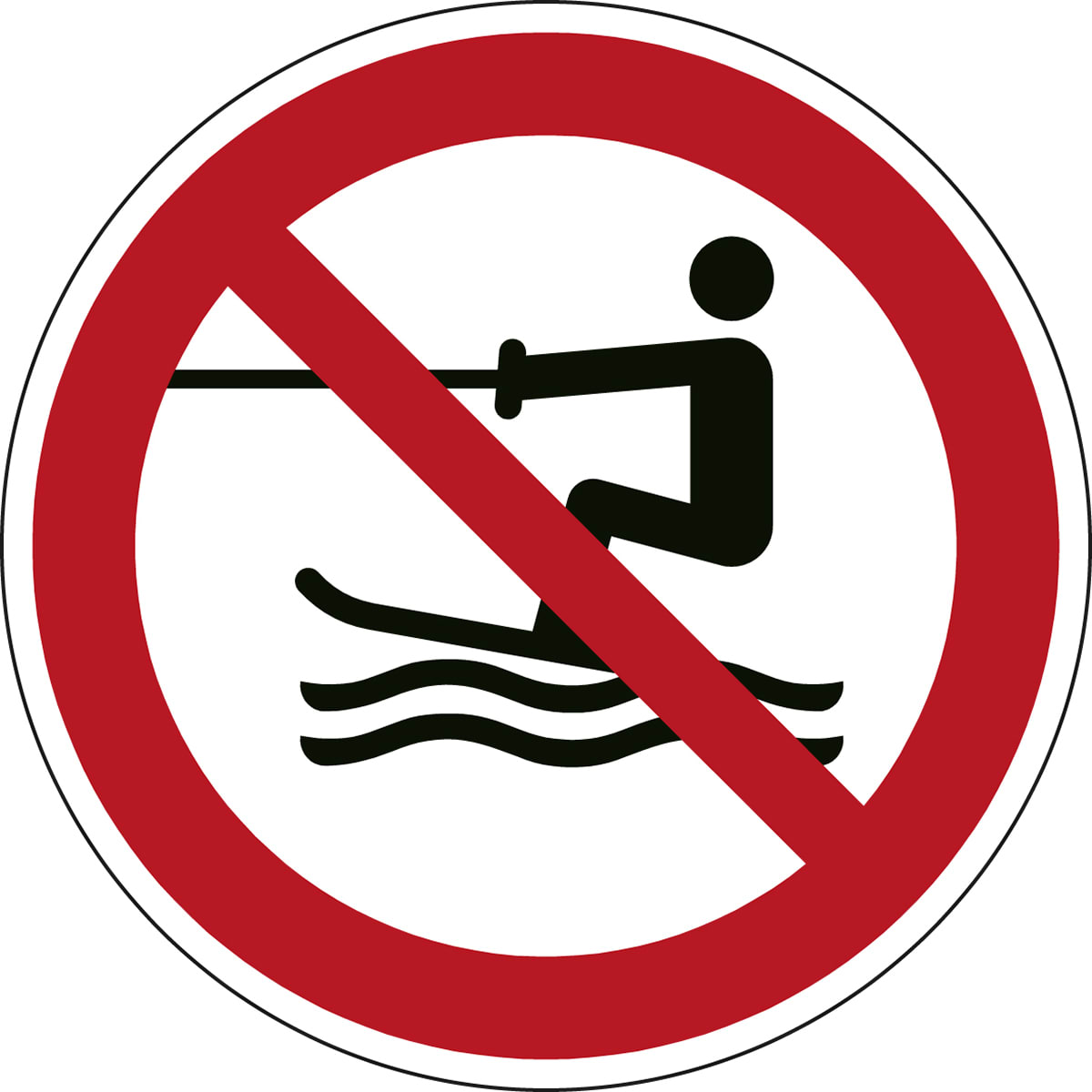 BRADY - Segnaletica di sicurezza ISO - Divieto attivita acquatica trainata - P/P058/NT/PE-DIA30-15 - 15 SEGNALE.