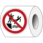 BRADY - P/P062/NT/PE-DIA50-250 - 250 segnale di sicurezza ISO - Non spingere in acqua.