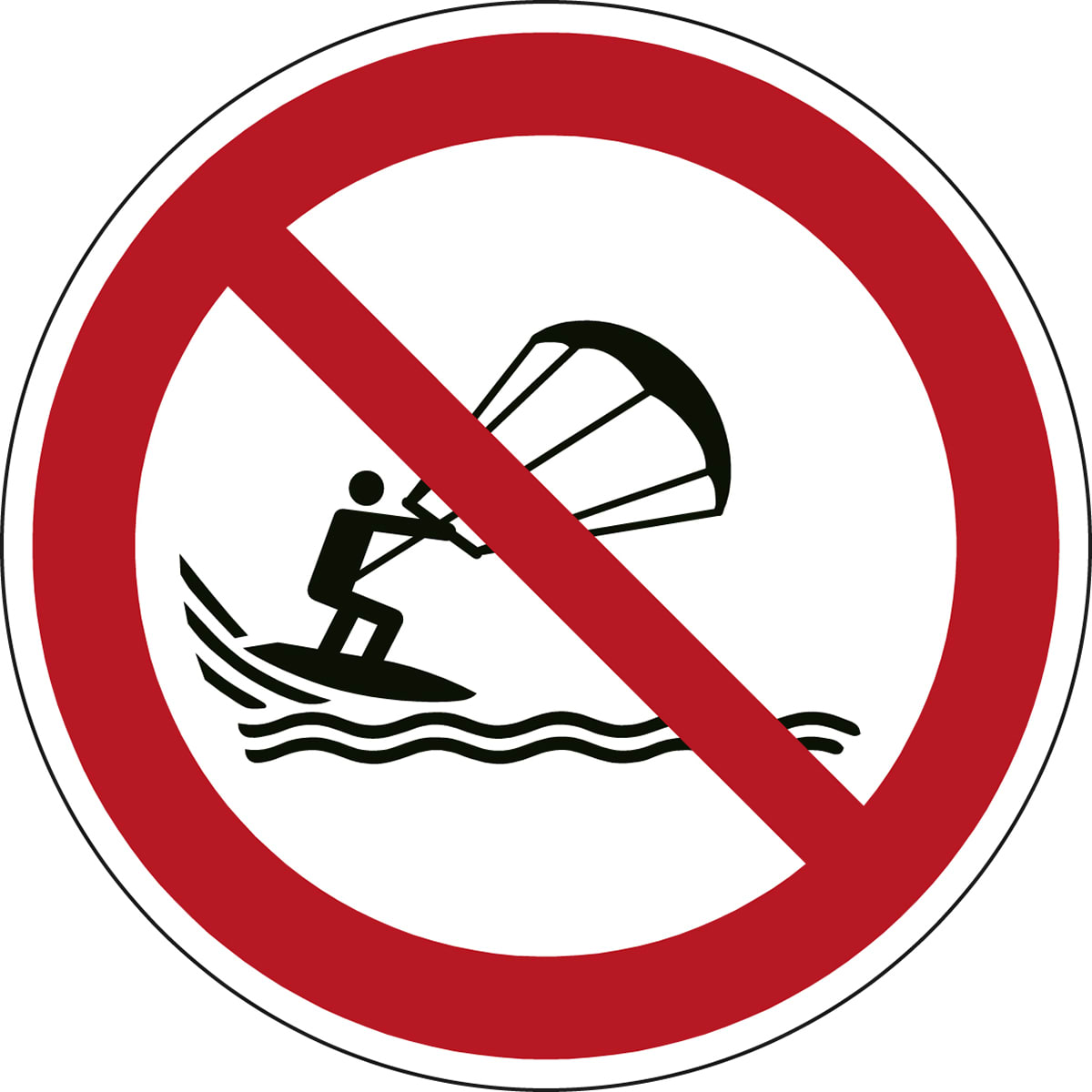 BRADY - Segnaletica di sicurezza ISO - Divieto kite surf - P/P065/NT/PP-DIA100-1 - 1 SEGNALE.