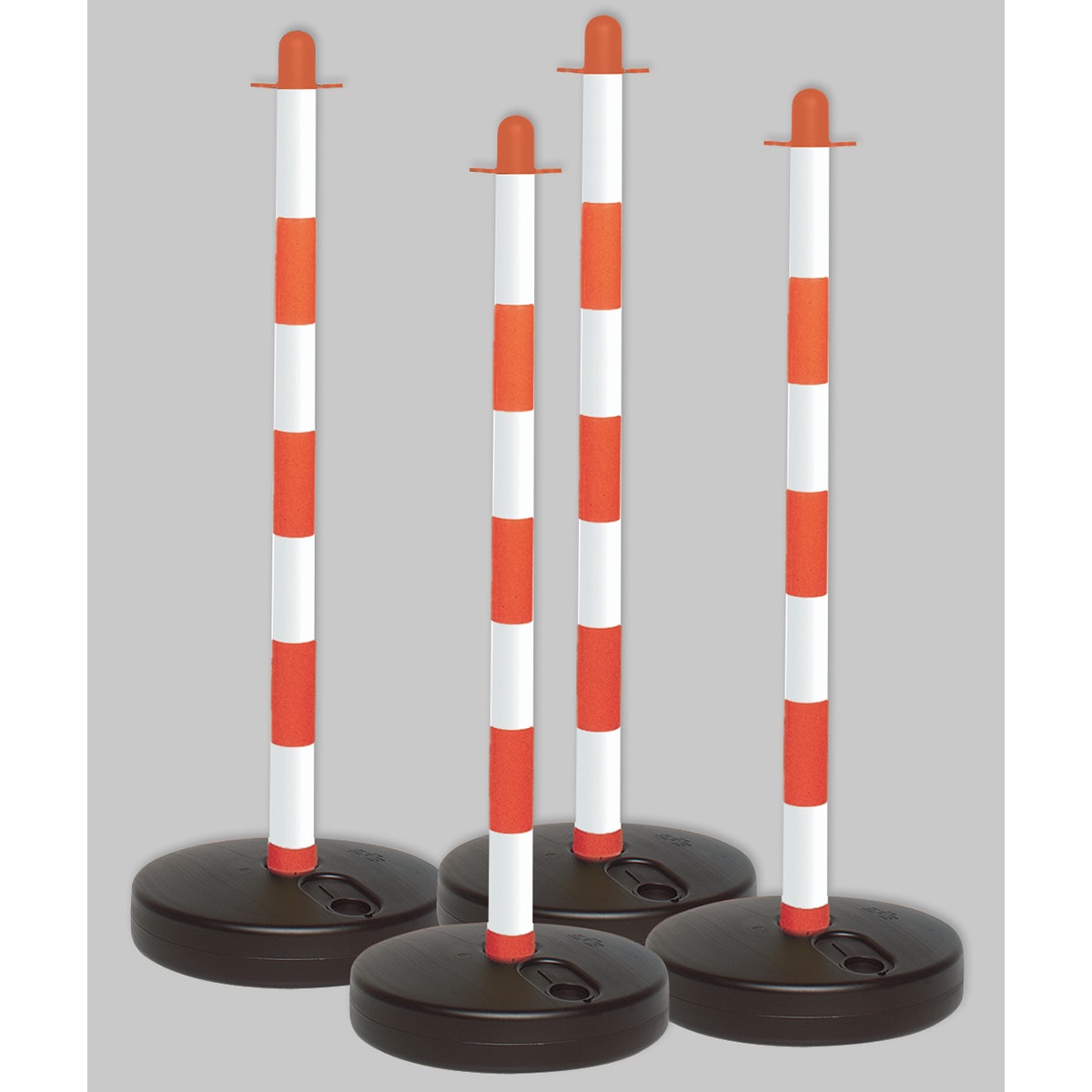 BRADY - POST & FILLABLE BASE RED/WHT PK 4 - 4 PE