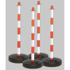 BRADY - POST & FILLABLE BASE RED/WHT PK 4 - 4 PE