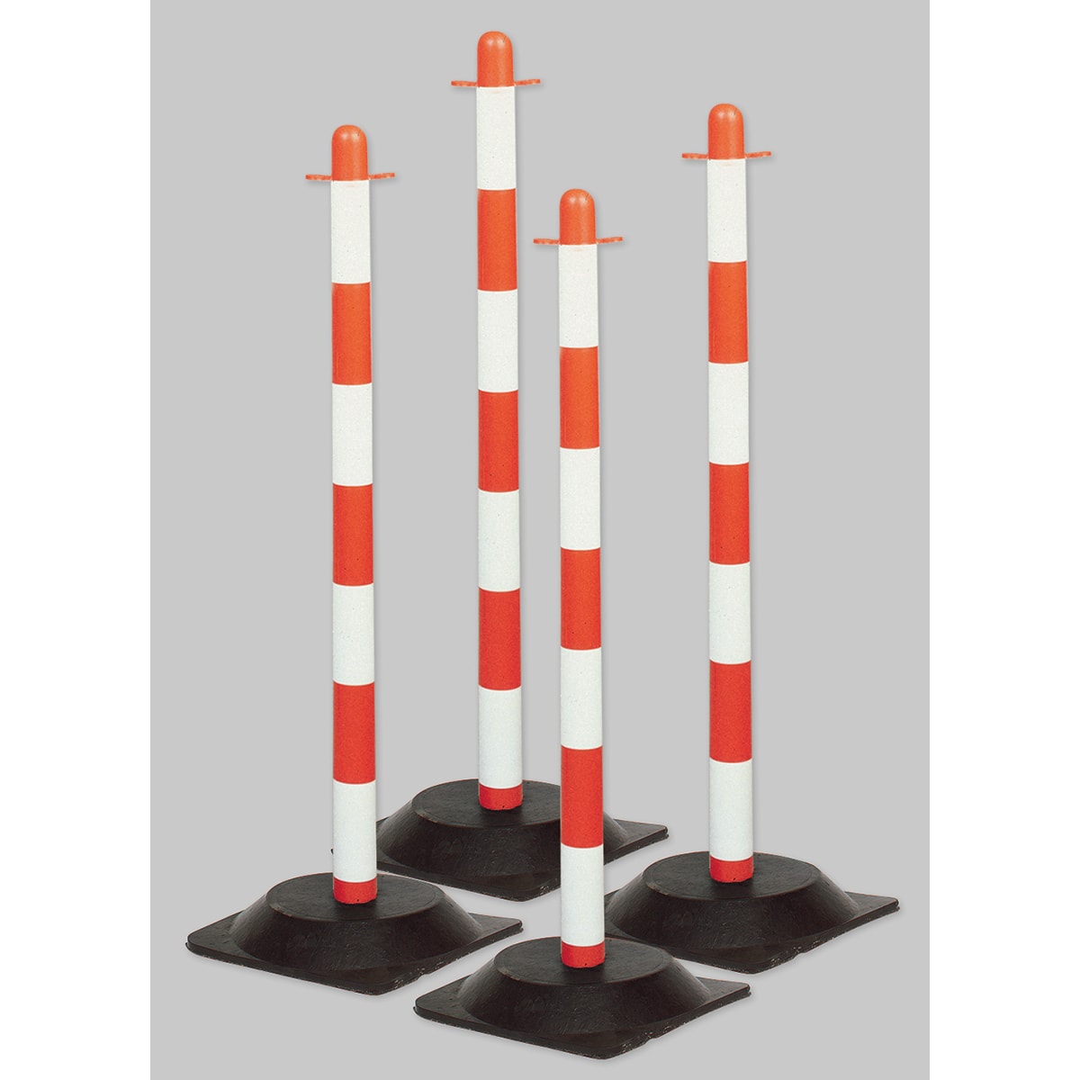 BRADY - POST & RUBBER BASE RED/WHT PK 4 - 4 PEZZ
