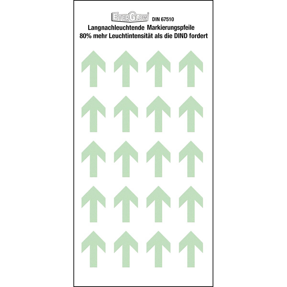 BRADY - Photolum Arrows Layout 1 - 20 Pezzi singole fotoluminescenti Versione stretta.