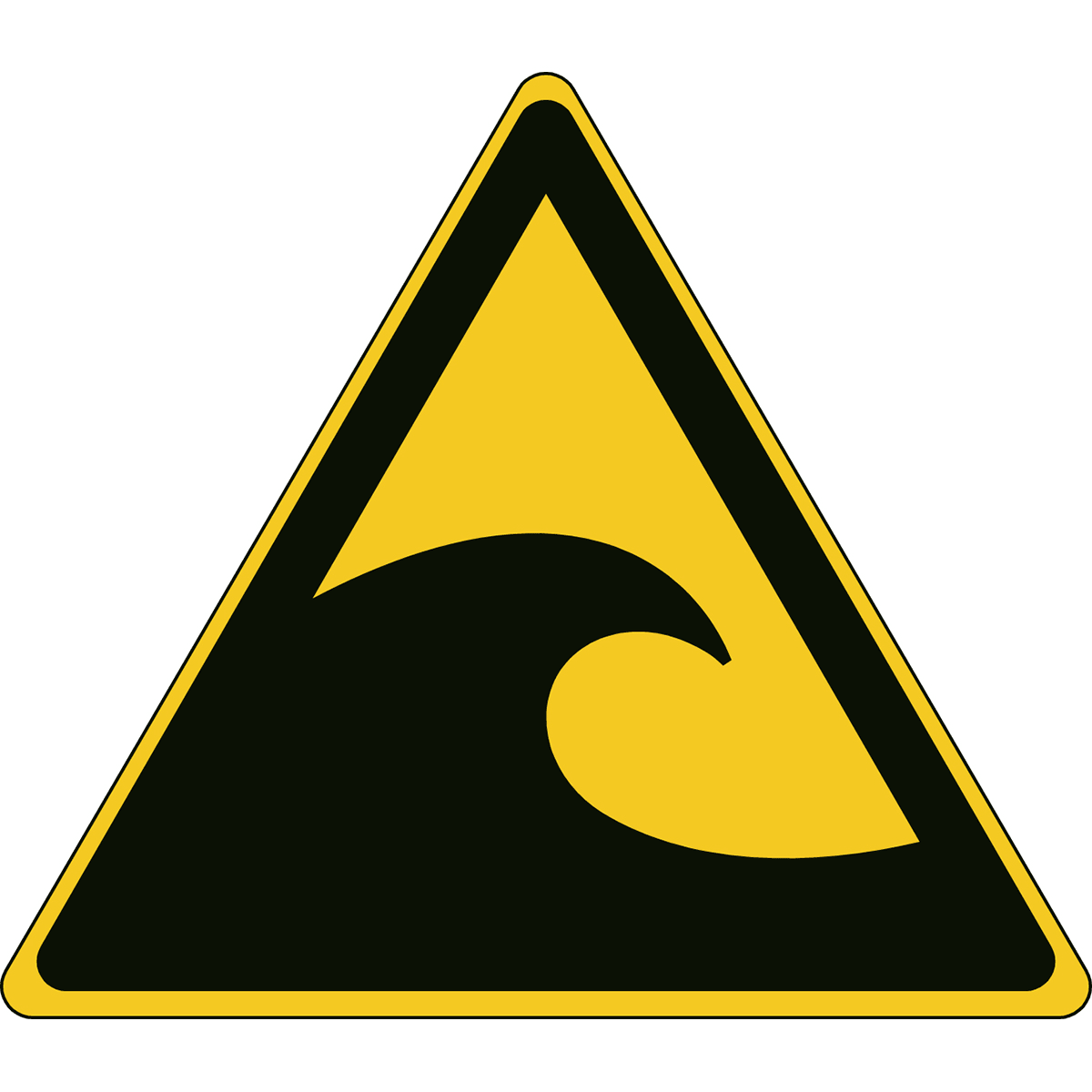 BRADY - Segnale di sicurezza ISO - Attenzione Zona pericolo Tsunami - W056/NT/ALU-TRI315-1