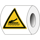 BRADY - Segnaletica di sicurezza ISO - Attenzione Coccodrilli, alligatori o caimani - W067/NT/PE-TRI100-250 - 250 SEGNALE.