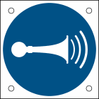 BRADY - Segnale M029 in alluminio 50x50 - Sicurezza ISO, suonare clacson.