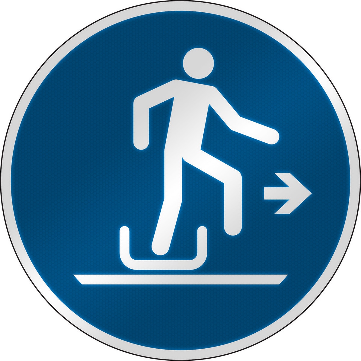 BRADY - Segnaletica di sicurezza ISO - Scendere dalla slitta dalla parte destra - M051 - DIA395 - 1 SEGNALE.