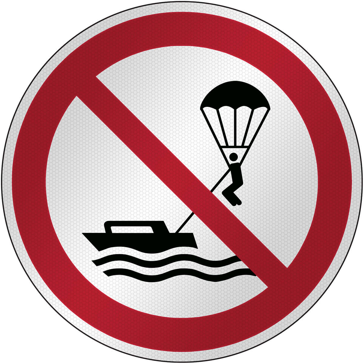 BRADY - Segnaletica di sicurezza ISO - Divieto di parasailing - P/P066/NT/RFL-DIA395-1 - 1 SEGNALE.