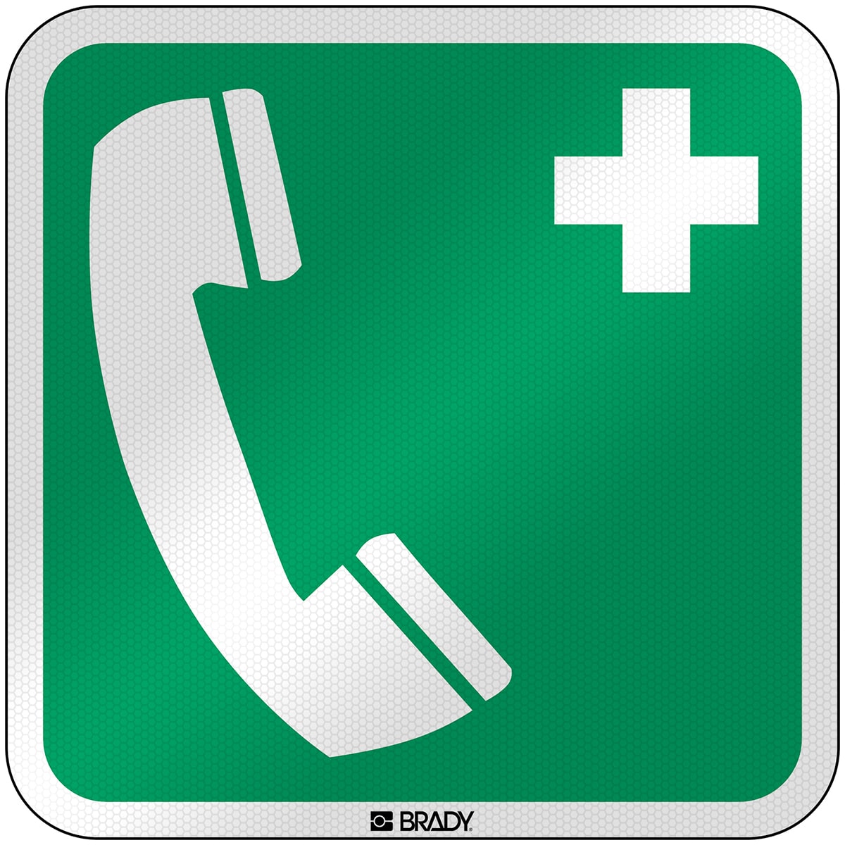 BRADY - Segnaletica di sicurezza ISO - Telefono di emergenza - E004 - RFL 390x390 - 1 SEGNALE.