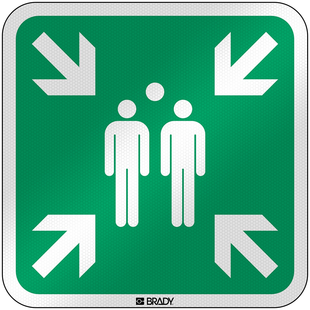 BRADY - Segnaletica di sicurezza ISO - Punto di ritrovo ed evacuazione 390x390mm - 1 segnale.