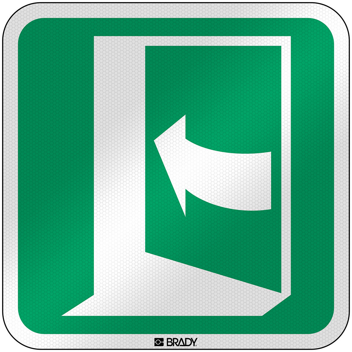BRADY - Segnaletica di sicurezza ISO - Per aprire la porta, spingere lato sinistro - 1 SEGNALE