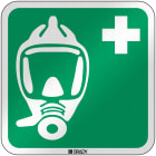 BRADY - Segnale E/E029/NT/RFL-390X390-1 - Segnaletica di sicurezza ISO per autorespiratore di emergenza.