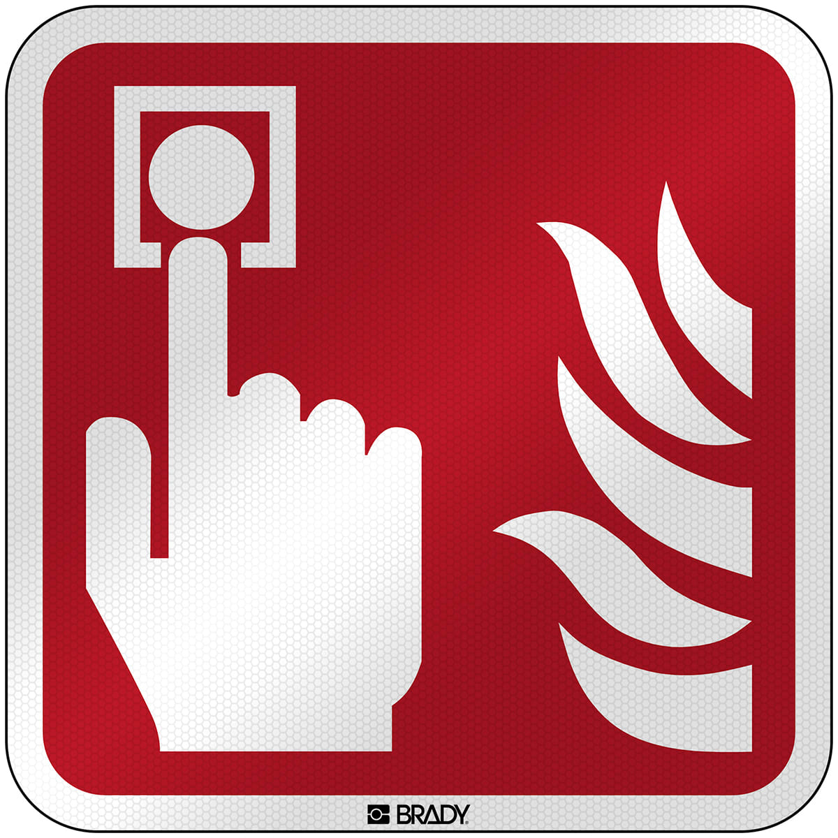 BRADY - Segnaletica di sicurezza ISO - Punto di chiamata allarme antincendio - F/F005/NT/RFL-390X390-1SEGNALE.