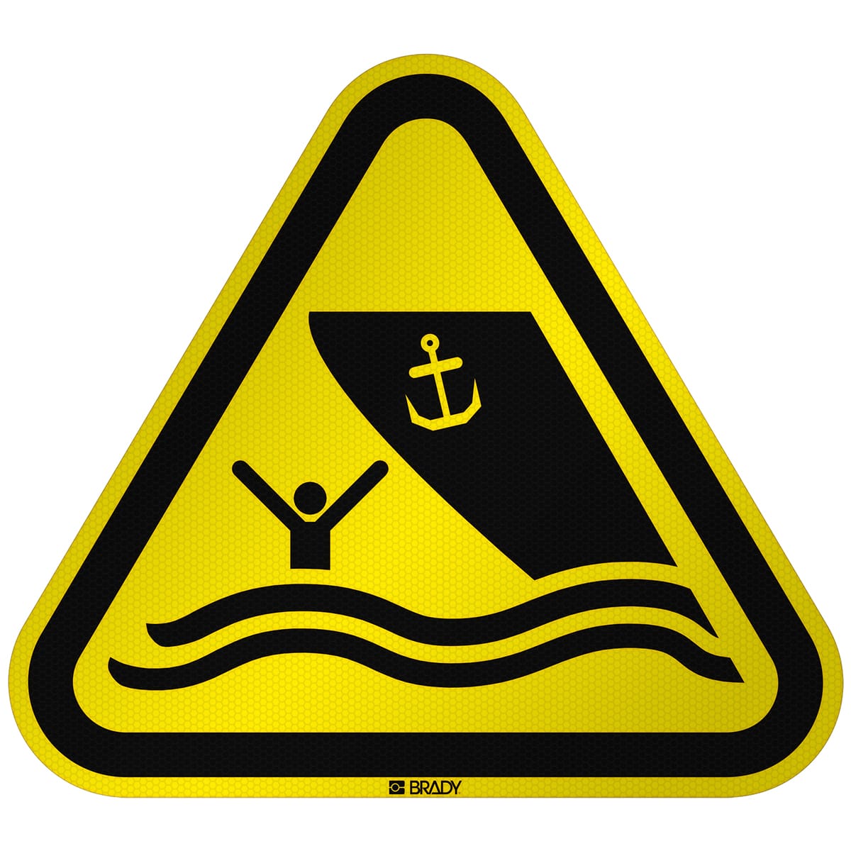 BRADY - Segnale di sicurezza ISO per Area navigabile Attenzione.