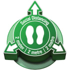 BRADY - Segnaletica 3D COVID-19 - Distanziamento sociale 2m - Segnale di sicurezza.