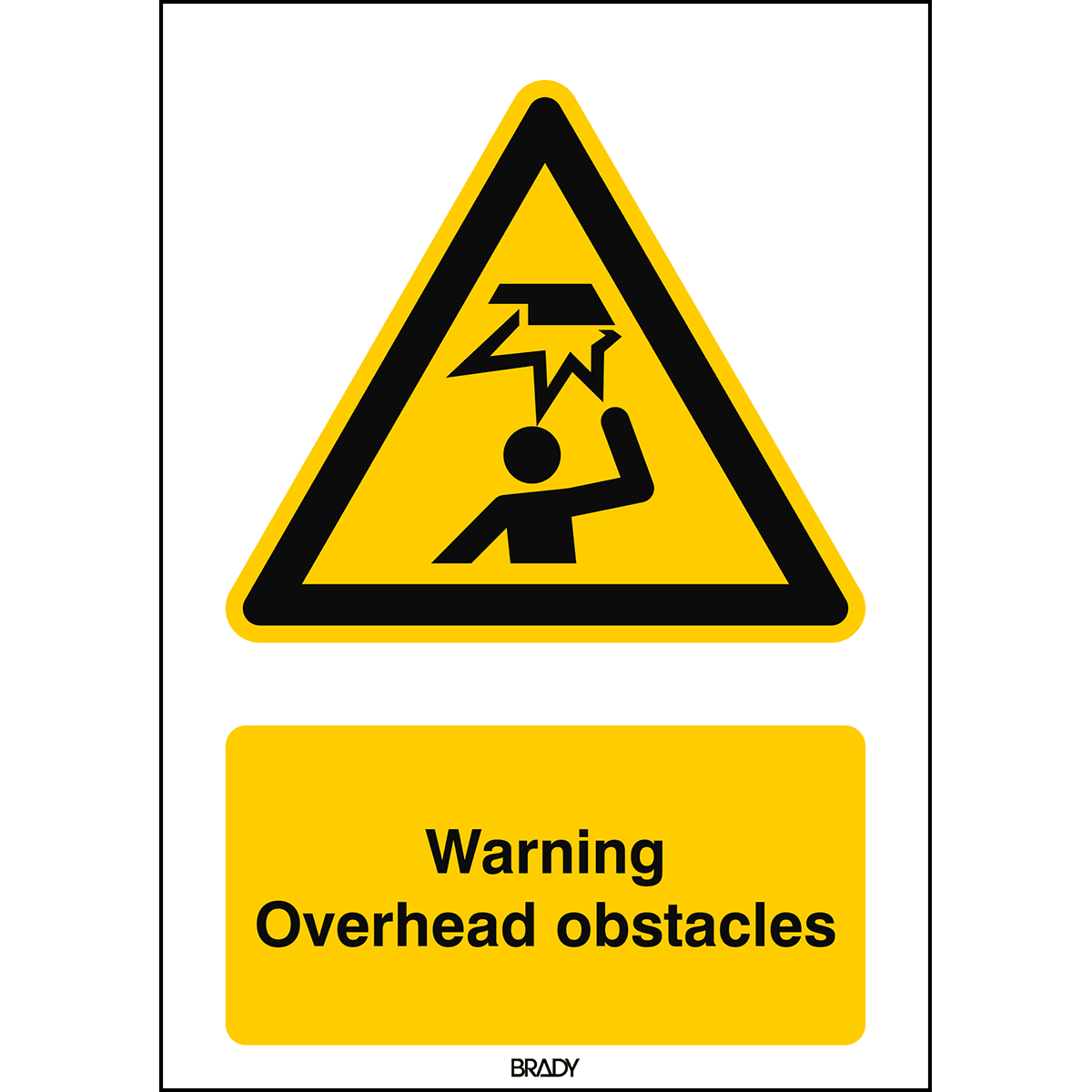 BRADY - Segnale ISO Sicurezza - Attenzione Ostacoli Sospesi 210x297mm