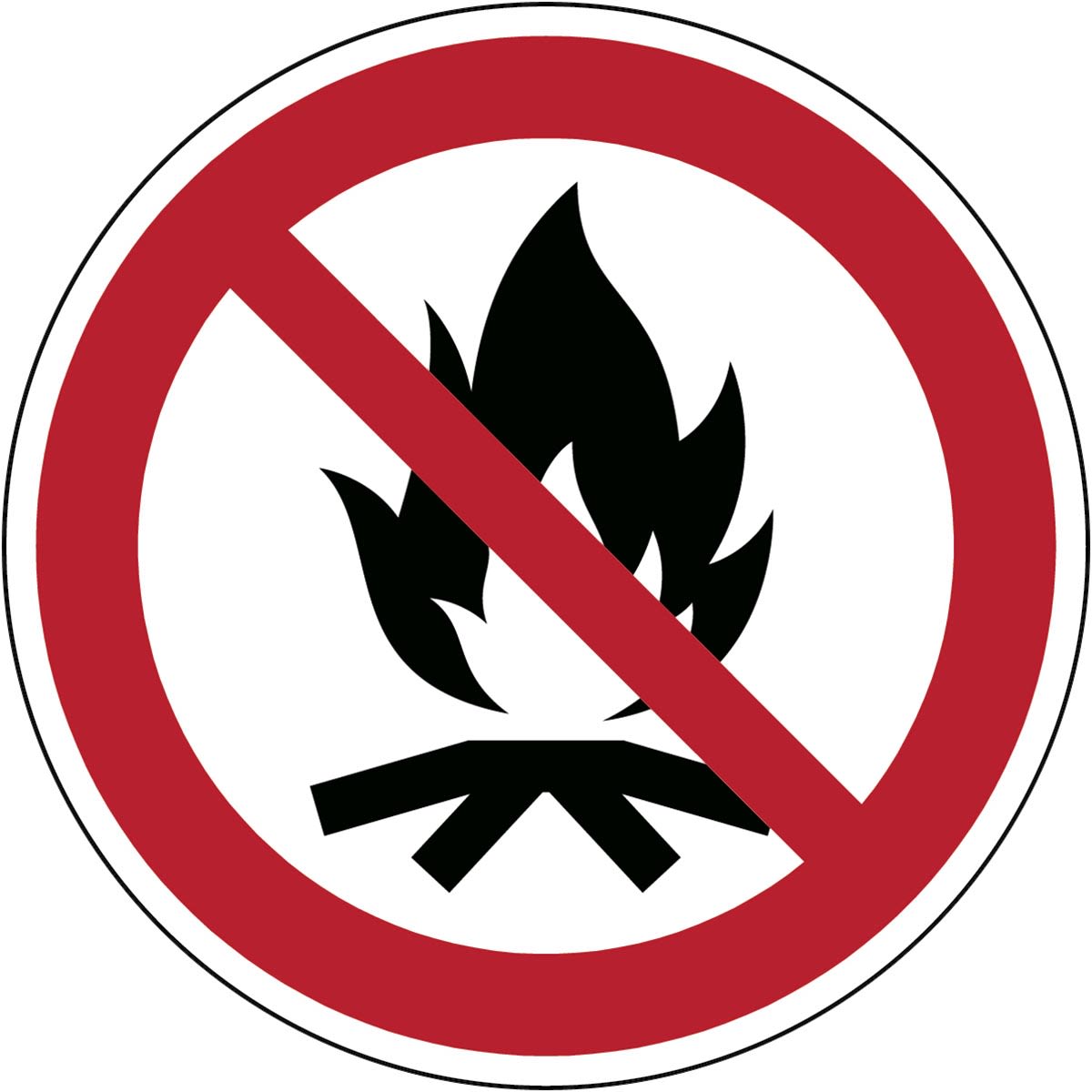 BRADY - Segnale di sicurezza ISO - Vietato accendere fuochi all'aperto - Diametro 315mm