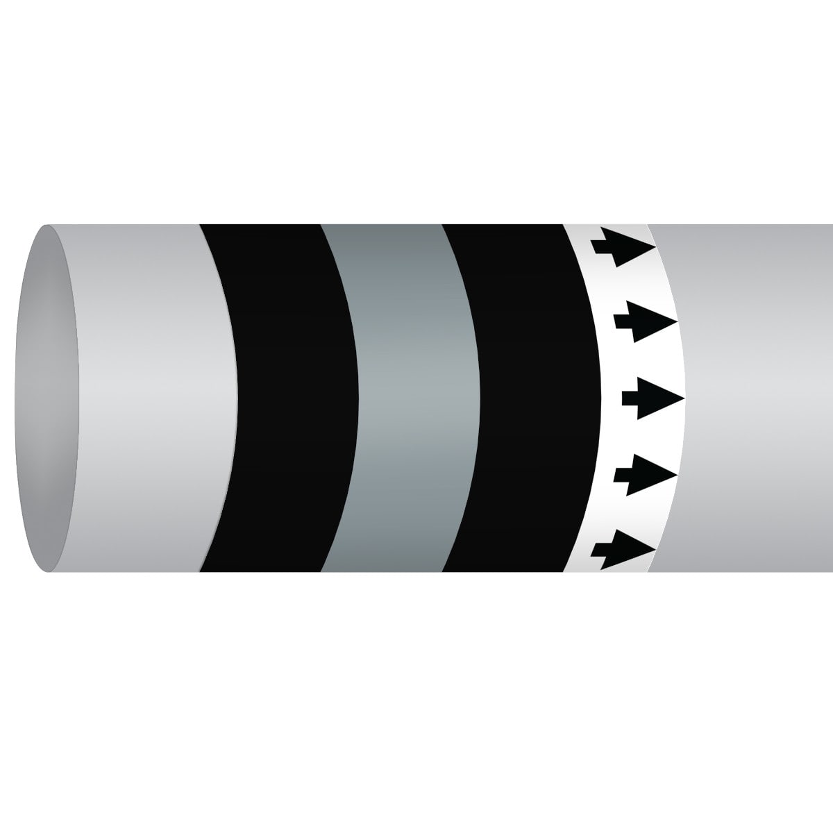 BRADY - MPM-WASTE-127MMX30M-BK/GY/BK-R - 1 ROTOL