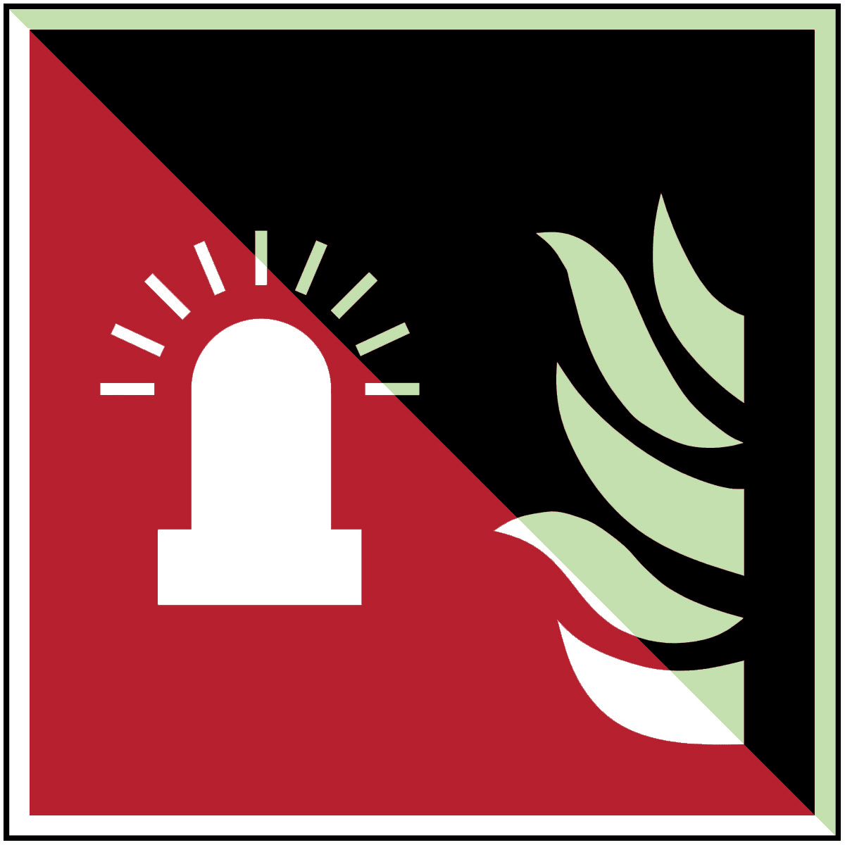 BRADY - Segnaletica di sicurezza ISO - Luce lampeggiante allarme antincendio - 100x100mm - 1 SEGNA.
