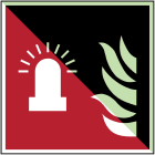 BRADY - Segnaletica di sicurezza ISO - Luce lampeggiante allarme antincendio - 100x100mm - 1 SEGNA.