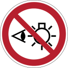 BRADY - Segnaletica di sicurezza ISO - Non fissare la fonte di luce - 2 SEGNALE.