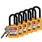 BRADY - Lucchetto - 6 pezzi Brady sicurezza con arco in plastica.