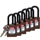 BRADY - Lucchetto - 6 pezzi Brady sicurezza con arco in plastica.