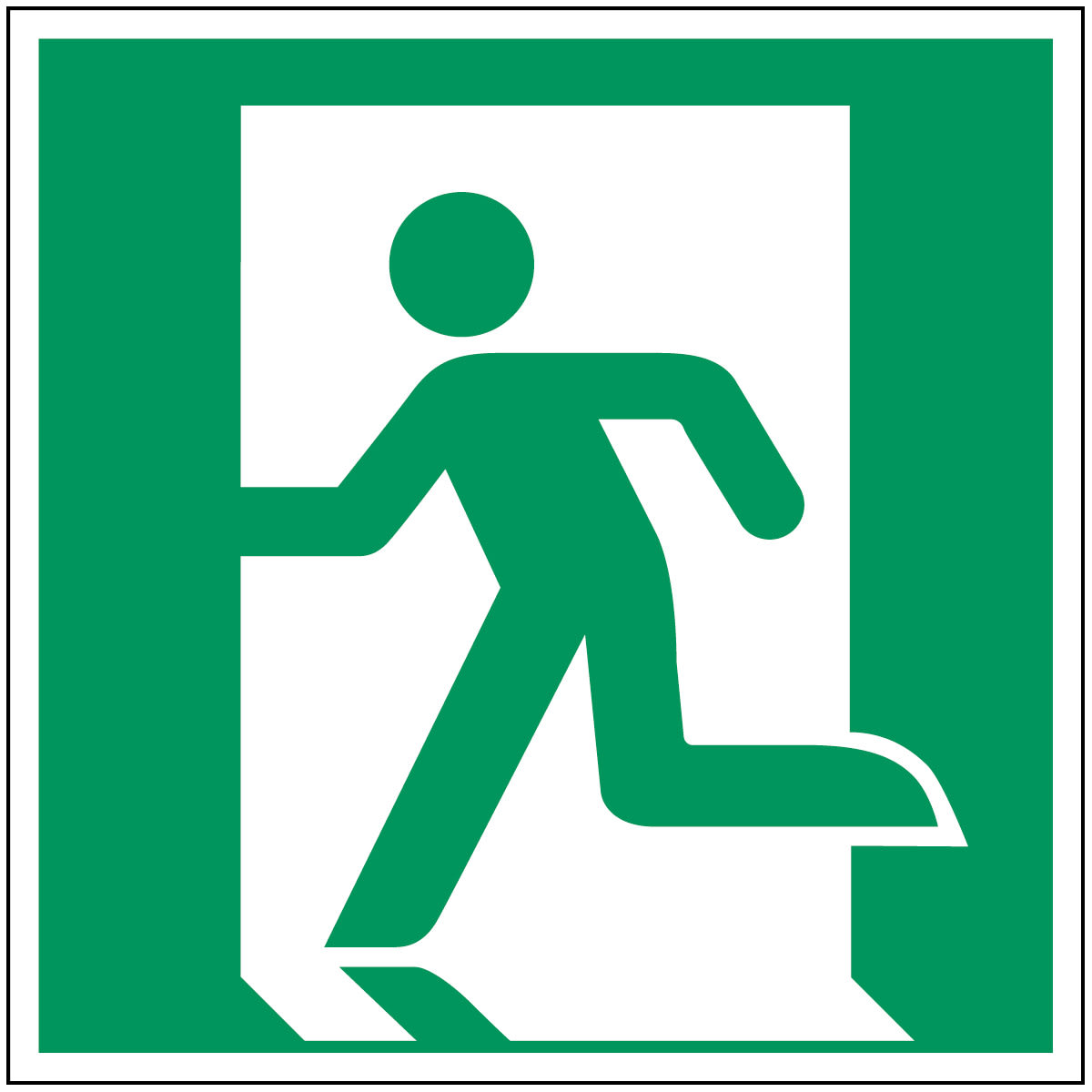 BRADY - Pic E001-250x250-PP-CRD/1 - Segnaletica di sicurezza ISO - Uscita di emergenza a sinistra.
