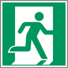 BRADY - Pic E002-400x400-pe-crd/1 - segnaletica di sicurezza iso - uscita di emergenza a destra.