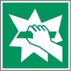 BRADY - Segnale di sicurezza ISO - Rompere in caso di emergenza E008-200X200 in materiale PP.