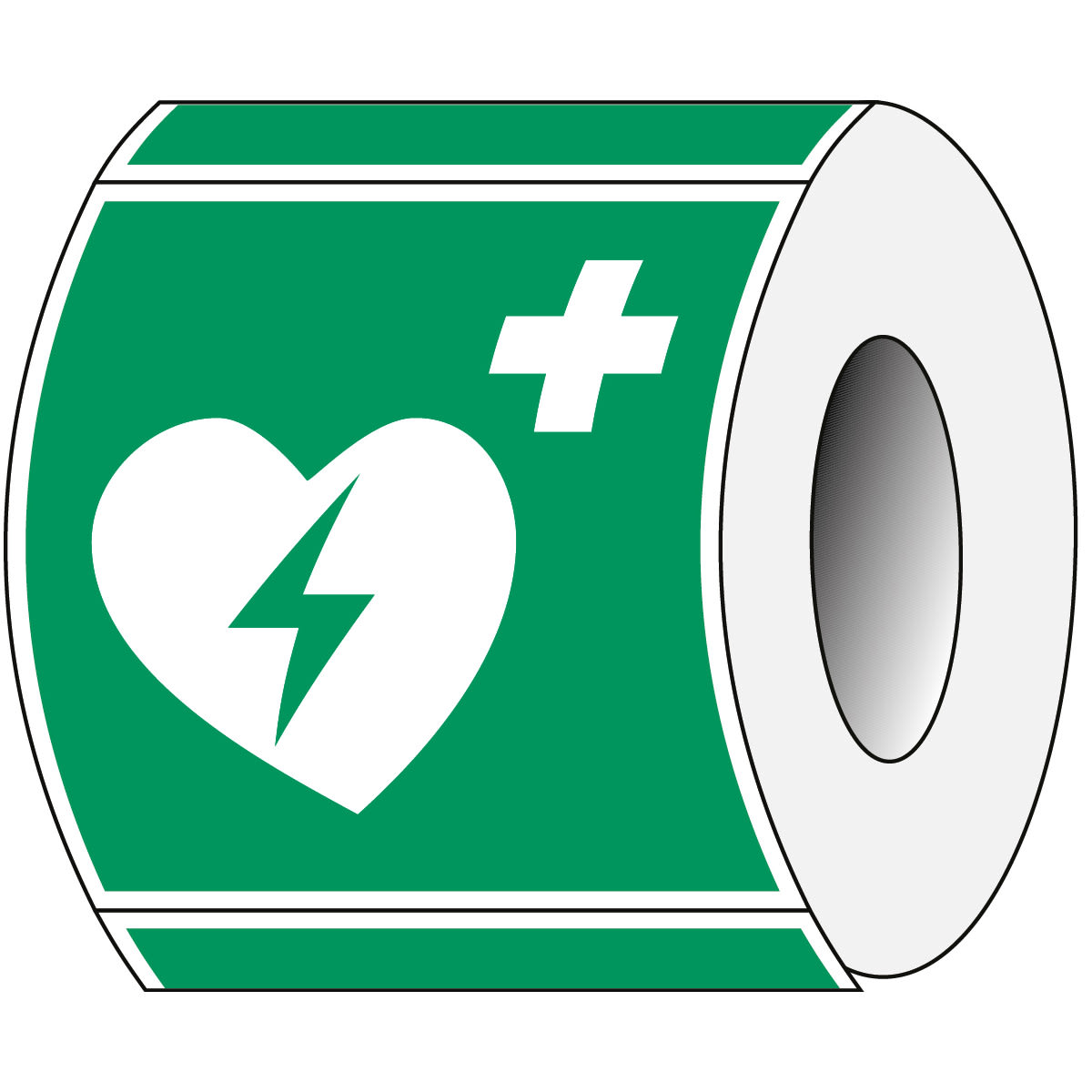BRADY - Pic E010-100x100-Pe-Roll/1 - 250 Segnale di Sicurezza ISO Defibrillatore Esterno di Emergenza.
