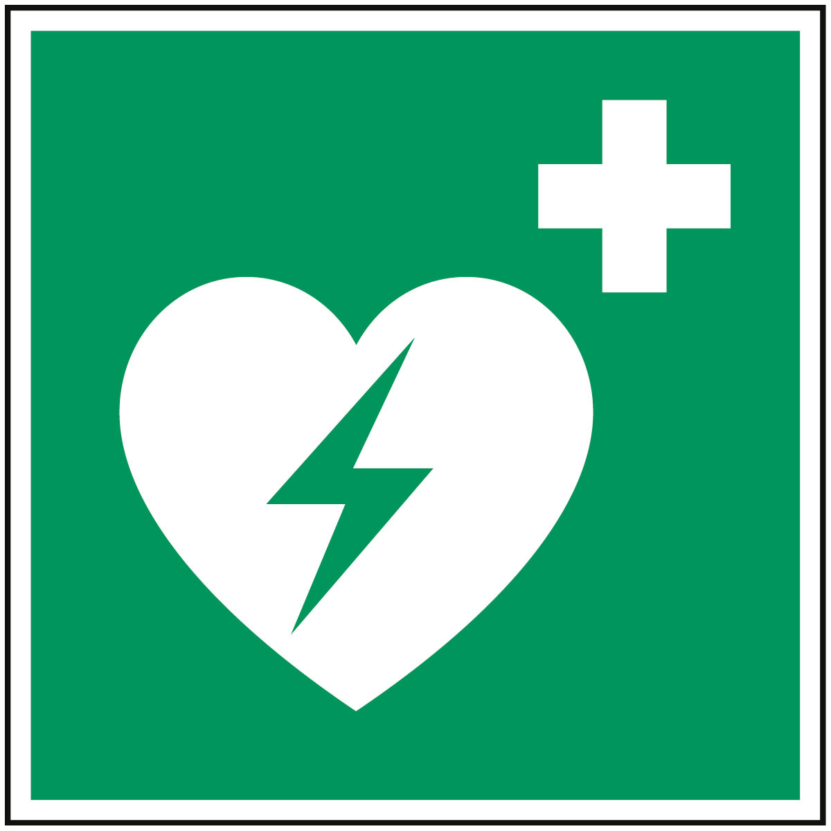 BRADY - Pic E010-400x400-pp-crd/1 - 1 Segnale di Sicurezza ISO - Defibrillatore Esterno di Emergenza.