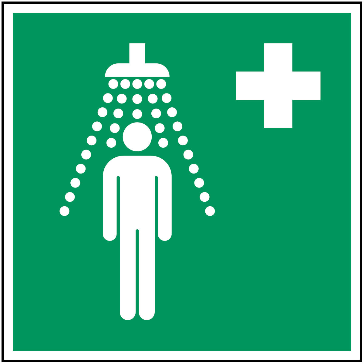 BRADY - Pic E012-200x200-Pe-Crd/1 - 1 Segnale di Sicurezza ISO Doccia di Emergenza.