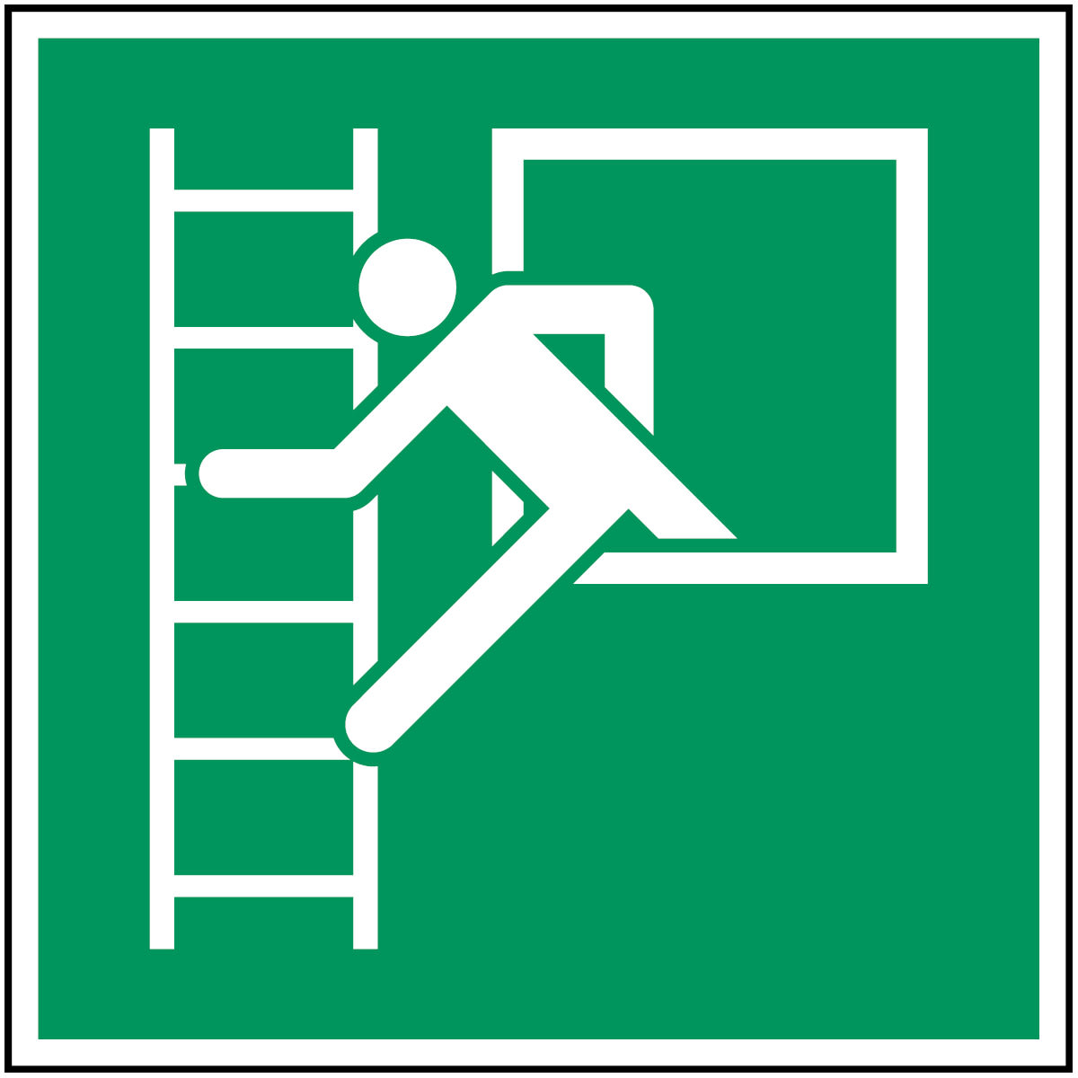 BRADY - Pic E016-300x300-pp-crd/1 - 1 segnale di sicurezza ISO finestra emergenza con scala.