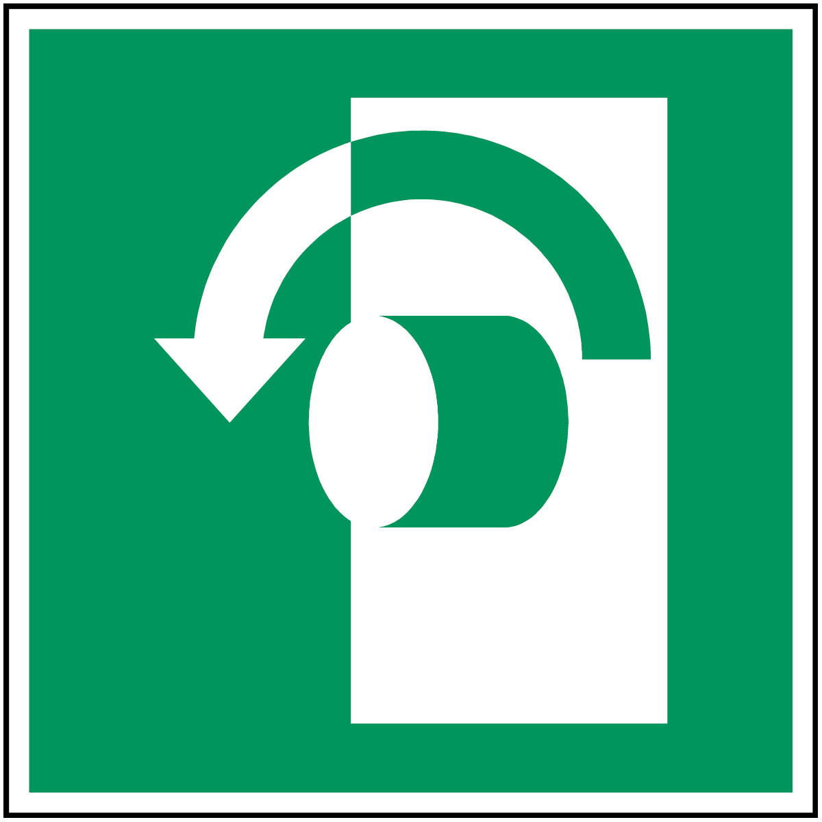 BRADY - Pic E018-100x100-PP-CRD/1 - Segnaletica di Sicurezza ISO: Girare la Maniglia in Senso Antiorario.