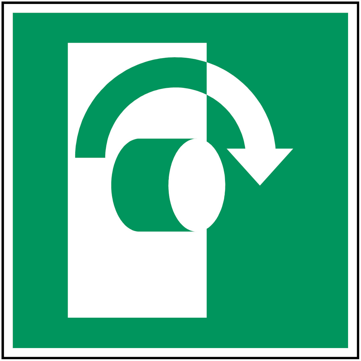 BRADY - Pic E019-200x200-PP-CRD/1 - Segnaletica di sicurezza ISO: girare la maniglia in senso orario.